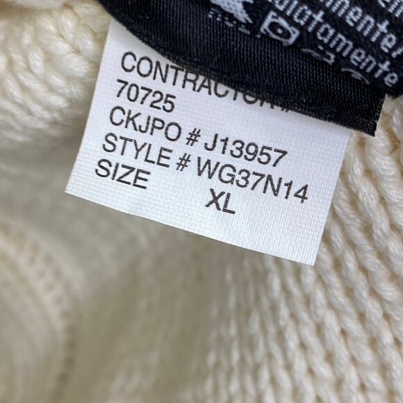 Calvin Klein Cream Shawl Collar Knit Long Sleeve Sweater Women's Size X-Large XL - Picture 8 of 10